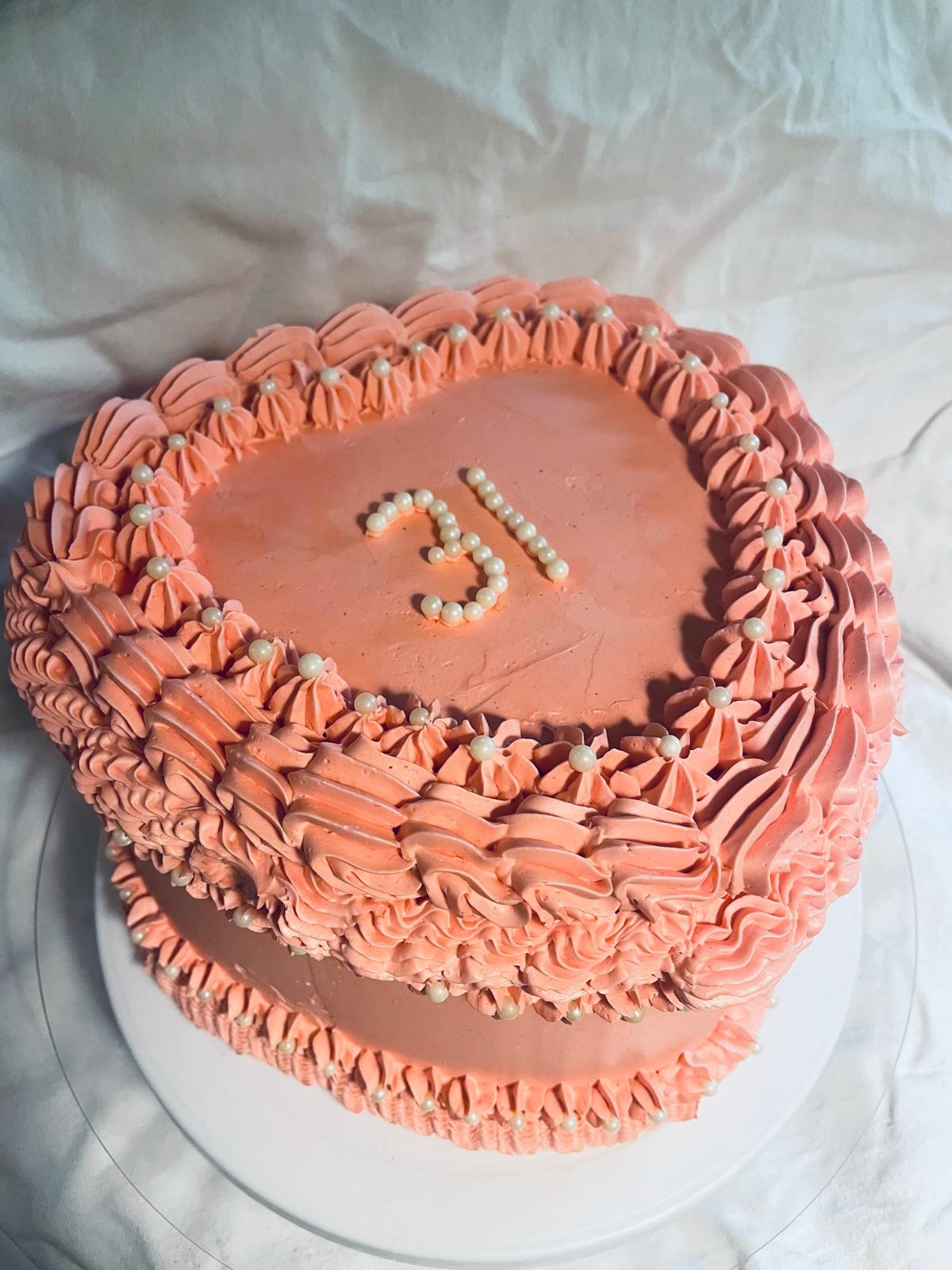 Perlenherz-Torte 31 – Detailansicht
